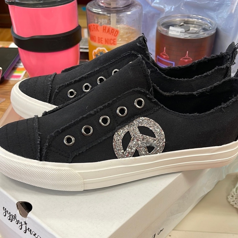 Gypsy Jazz peace sign sneakers